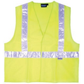 S17P ANSI Class 2 Hi-Viz Lime Woven Oxford Hook & Loop Vest w/ Pocket (Large)